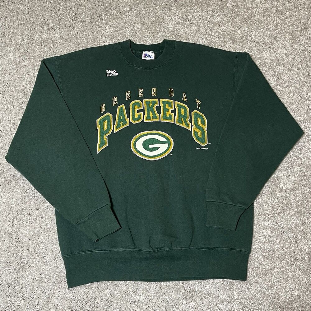 Vintage 90s Green Bay Packers Pro Player Crewneck Sweatshirt Sz XL NFL Football